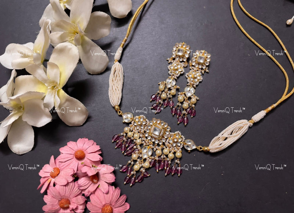 VeroniQ Trends-Traditional Kundan Jadau Gold Plated Pachi Kundan Choker Necklace Pachi Kundan-Gold Plated-Wedding Jewellery-Punjabi Jewellery-South Indian-Thappa Jewellery