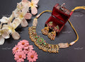 VeroniQ Trends-Kemp Stone Gold Plated Pachi Kundan Choker Necklace With Bird Motif Pachi Kundan-Gold Plated-Wedding Jewellery-Punjabi Jewellery-South Indian-Thappa Jewellery