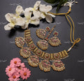 VeroniQ Trends-South Indian Style Gold Plated Kemp Stone Pachi Kundan Choker Necklace Pachi Kundan-Gold Plated-Wedding Jewellery-Punjabi Jewellery-South Indian-Thappa Jewellery