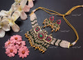 VeroniQ Trends-Multistrand Peacock Design Gold Plated Pachi Kundan Choker Necklace Pachi Kundan-Gold Plated-Wedding Jewellery-Punjabi Jewellery-South Indian-Thappa Jewellery