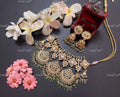 VeroniQ Trends-Kundan Jadau Chandbali Drop Gold Plated Pachi Kundan Choker Necklace Pachi Kundan-Gold Plated-Wedding Jewellery-Punjabi Jewellery-South Indian-Thappa Jewellery