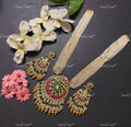 VeroniQ Trends-Gold Plated Kemp Stone Pachi Kundan Long Rani Haar Necklace Pachi Kundan-Gold Plated-Wedding Jewellery-Punjabi Jewellery-South Indian-Thappa Jewellery