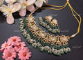 VeroniQ Trends-Bridal Kundan Jadau With Green Beads Gold Plated Pachi Kundan Necklace Pachi Kundan-Gold Plated-Wedding Jewellery-Punjabi Jewellery-South Indian-Thappa Jewellery