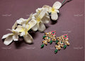 VeroniQ Trends-Flower Design Gold Plated Pachi Kundan Kemp Stone Earrings Pachi Kundan-Gold Plated-Wedding Jewellery-Punjabi Jewellery-South Indian-Thappa Jewellery