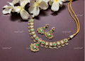 VeroniQ Trends-Gold Plated Kemp Stone Pachi Kundan Choker Necklace With Chandbali Pendant Pachi Kundan-Gold Plated-Wedding Jewellery-Punjabi Jewellery-South Indian-Thappa Jewellery