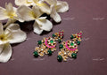 VeroniQ Trends-Gold Plated Pachi Kundan Kemp Stone Chandbali Earrings Pachi Kundan-Gold Plated-Wedding Jewellery-Punjabi Jewellery-South Indian-Thappa Jewellery