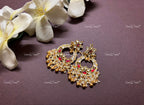 VeroniQ Trends-Gold Plated Pachi Kundan Chandbali Earrings Pachi Kundan-Gold Plated-Wedding Jewelry-Punjabi Jewelry-South Indian-Thappa Jewelry