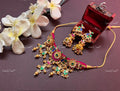 VeroniQ Trends-Rajwadi Style Gold Plated Kemp Stone Pachi Kundan Choker Necklace Pachi Kundan-Gold Plated-Wedding Jewellery-Punjabi Jewellery-South Indian-Thappa Jewellery