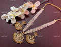 VeroniQ Trends-Gold Plated Multistrand Pachi Kundan Long Necklace With Peacock Motif Pachi Kundan-Gold Plated-Wedding Jewellery-Punjabi Jewellery-South Indian-Thappa Jewellery
