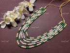 VeroniQ Trends-Multistrand Pearl Beaded Gold Plated Pachi Kundan Long Necklace Pachi Kundan-Gold Plated-Wedding Jewelry-Punjabi Jewelry-South Indian-Thappa Jewelry