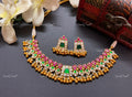 VeroniQ Trends-Elegant Kemp Stone Gold Plated Pachi Kundan Choker Necklace Pachi Kundan-Gold Plated-Wedding Jewellery-Punjabi Jewellery-South Indian-Thappa Jewellery