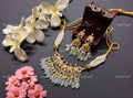 VeroniQ Trends-Multistrand Amethyst Beads Gold Plated Pachi Kundan Choker Necklace Pachi Kundan-Gold Plated-Wedding Jewellery-Punjabi Jewellery-South Indian-Thappa Jewellery
