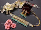 VeroniQ Trends-Multistrand Beaded Gold Plated Pachi Kundan Choker Necklace Pachi Kundan-Gold Plated-Wedding Jewelry-Punjabi Jewelry-South Indian-Thappa Jewelry