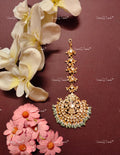VeroniQ Trends-Traditional Gold Plated Pachi Kundan Chandbali Maang Tika Pachi Kundan-Gold Plated-Wedding Jewellery-Punjabi Jewellery-South Indian-Thappa Jewellery