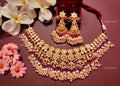 VeroniQ Trends-Gold Plated Kundan Jadau Pachi Kundan Necklace In Red Colour Pachi Kundan-Gold Plated-Wedding Jewellery-Punjabi Jewellery-South Indian-Thappa Jewellery