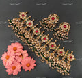 VeroniQ Trends-Rajwadi Kemp Stone Gold Plated Pachi Kundan Choker Necklace Pachi Kundan-Gold Plated-Wedding Jewellery-Punjabi Jewellery-South Indian-Thappa Jewellery