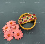 VeroniQ Trends-Kemp Stone Gold Plated Pachi Kundan Bangles Pachi Kundan-Gold Plated-Wedding Jewelry-Punjabi Jewelry-South Indian-Thappa Jewelry