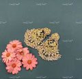 VeroniQ Trends-Peacock Design Gold Plated Kundan Jadau Pachi Kundan Chandbali Earrings Pachi Kundan-Gold Plated-Wedding Jewellery-Punjabi Jewellery-South Indian-Thappa Jewellery
