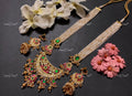 VeroniQ Trends-Traditional Kemp Stone Gold Plated Pachi Kundan Long Rani Necklace Pachi Kundan-Gold Plated-Wedding Jewellery-Punjabi Jewellery-South Indian-Thappa Jewellery