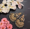 VeroniQ Trends-Rajwadi Style Kemp Stone Gold Plated Pachi Kundan Chandbali Earrings Pachi Kundan-Gold Plated-Wedding Jewellery-Punjabi Jewellery-South Indian-Thappa Jewellery