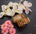 VeroniQ Trends-Lotus Design Kemp Stone Pearl Gold Plated Pachi Kundan Bangles Pachi Kundan-Gold Plated-Wedding Jewellery-Punjabi Jewellery-South Indian-Thappa Jewellery
