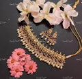 VeroniQ Trends-Elegant Gold Plated Pearl Pachi Kundan Necklace Pachi Kundan-Gold Plated-Wedding Jewellery-Punjabi Jewellery-South Indian-Thappa Jewellery