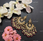 VeroniQ Trends-Traditional Gold Plated Kundan Jadau Pachi Kundan Chandbali Earrings Pachi Kundan-Gold Plated-Wedding Jewelry-Punjabi Jewelry-South Indian-Thappa Jewelry