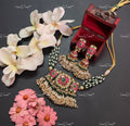 VeroniQ Trends-Rajwadi Style Kemp Stone Gold Plated Pachi Kundan Choker Necklace Pachi Kundan-Gold Plated-Wedding Jewellery-Punjabi Jewellery-South Indian-Thappa Jewellery