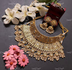 VeroniQ Trends-Traditional Bridal Kundan Jadau Gold Plated Pachi Kundan Choker Necklace Pachi Kundan-Gold Plated-Wedding Jewelry-Punjabi Jewelry-South Indian-Thappa Jewelry