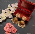 VeroniQ Trends-Gold Plated Jhumki Pachi Kundan Earrings Pachi Kundan-Gold Plated-Wedding Jewellery-Punjabi Jewellery-South Indian-Thappa Jewellery