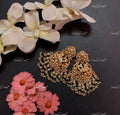 VeroniQ Trends-Peacock Design Gold Plated Pachi Kundan Chandbali Earrings Pachi Kundan-Gold Plated-Wedding Jewellery-Punjabi Jewellery-South Indian-Thappa Jewellery
