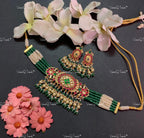 VeroniQ Trends-Traditional Gold Plated Pachi Kundan Choker Necklace Pachi Kundan-Gold Plated-Wedding Jewelry-Punjabi Jewelry-South Indian-Thappa Jewelry