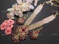 VeroniQ Trends-Traditional Multistrand Pearl Beaded Gold Plated Pachi Kundan Long Necklace Pachi Kundan-Gold Plated-Wedding Jewellery-Punjabi Jewellery-South Indian-Thappa Jewellery