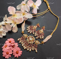 VeroniQ Trends-Rajwadi Multistrand Pearl Beaded Gold Plated Pachi Kundan Choker Necklace With Red Beads Pachi Kundan-Gold Plated-Wedding Jewellery-Punjabi Jewellery-South Indian-Thappa Jewellery