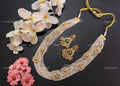 VeroniQ Trends-Floral Multistrand Pearl Beads Gold Plated Pachi Kundan Long Necklace Pachi Kundan-Gold Plated-Wedding Jewellery-Punjabi Jewellery-South Indian-Thappa Jewellery