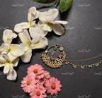 VeroniQ Trends-Traditional Peacock Design Gold Plated Pachi Kundan Nath Pachi Kundan-Gold Plated-Wedding Jewelry-Punjabi Jewelry-South Indian-Thappa Jewelry