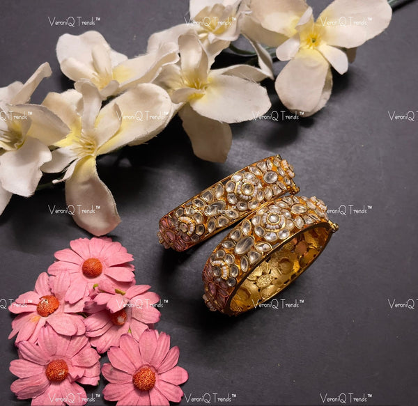 VeroniQ Trends-Gold Plated Pachi Kundan Bangles Pachi Kundan-Gold Plated-Wedding Jewellery-Punjabi Jewellery-South Indian-Thappa Jewellery