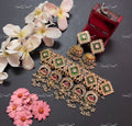 VeroniQ Trends-Rajwadi Style Gold Plated Kemp Stone Pachi Kundan Choker Necklace Pachi Kundan-Gold Plated-Wedding Jewellery-Punjabi Jewellery-South Indian-Thappa Jewellery