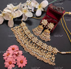 VeroniQ Trends-Traditional Kundan Jadau Gold Plated Pachi Kundan Choker Necklace Pachi Kundan-Gold Plated-Wedding Jewelry-Punjabi Jewelry-South Indian-Thappa Jewelry
