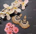 VeroniQ Trends-Gold Plated Kundan Jadau Pachi Kundan chandbali Earrings Pachi Kundan-Gold Plated-Wedding Jewellery-Punjabi Jewellery-South Indian-Thappa Jewellery