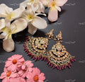 VeroniQ Trends-Gold Plated Kundan Jadau Pachi Kundan Chandbali Earrings With Pink Beads Pachi Kundan-Gold Plated-Wedding Jewellery-Punjabi Jewellery-South Indian-Thappa Jewellery