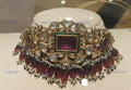 VeroniQ Trends-Royal Green Carved Red Stone Pachi Kundan Polki Choker Necklace Polki-Pachi Kundan-Gold Plated-Wedding Jewellery-Punjabi Jewellery-South Indian-Thappa Jewellery