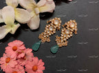 VeroniQ Trends-Handmade Kundan Daily Wear Earrings Fish Motif With Pearl Drops-Bridal Jewelry-Engagement-South Indian-Punjabi Jewelry-Pachi Kundan-BS