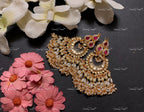 VeroniQ Trends-Handmade Kundan Chandbali Earrings With Pearl Drops-Bridal Jewelry-Engagement-South Indian-Punjabi Jewelry-Pachi Kundan-BS