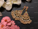 VeroniQ Trends-Handmade Kundan Chandbali Earrings With Pearl Drops-Bridal Jewelry-Engagement-South Indian-Punjabi Jewelry-Pachi Kundan-BS