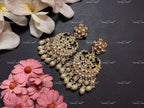 VeroniQ Trends-Handmade Kundan Chandbali Earrings With pearl Drops-Bridal Jewelry-Engagement-South Indian-Punjabi Jewelry-BS