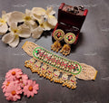 VeroniQ Trends-Royal Multistrand Pearl Gold Plated Pachi Kundan Choker Necklace Pachi Kundan-Gold Plated-Wedding Jewellery-Punjabi Jewellery-South Indian-Thappa Jewellery
