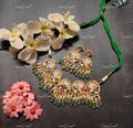 VeroniQ Trend-Peacock Design Rajwadi Style Pachi Kundan Necklace Pachi Kundan-Gold Plated-Wedding Jewellery-Punjabi Jewellery-South Indian-Thappa Jewellery