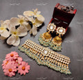 VeroniQ Trend-Rajasthani Style Jadau Pachi Kundan Choker Necklace Pachi Kundan-Gold Plated-Wedding Jewellery-Punjabi Jewellery-South Indian-Thappa Jewellery