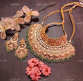 VeroniQ Trend-Jodha Akbar Style Bridal Gold Plated Pachi Kundan Choker Necklace With Chandbali Earrings Pachi Kundan-Gold Plated-Wedding Jewellery-Punjabi Jewellery-South Indian-Thappa Jewellery
